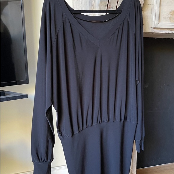 REVERSIBLE V-Neck/Scoop PERFECT For Those Days One Feels Pudgy! Forgiving, Black - Picture 3 of 5